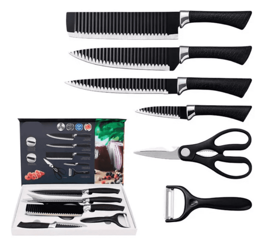 Set Luxury Knife™ - 4 Cuchillos Acero Premium + 1 Tijeras Acero Cocina + GRATIS 1 Pelador Acero 💎🔝