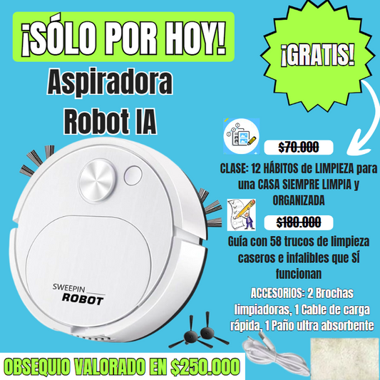 Sweepin Robot™ Incluye Accesorios - Clase y Trucos de limpieza